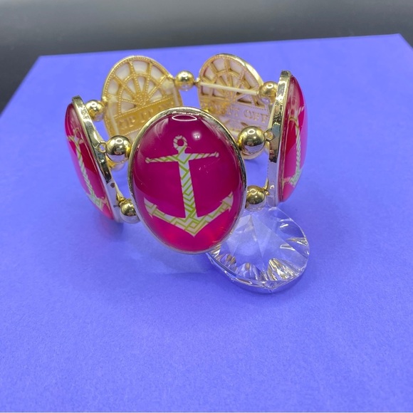 TOP IT OFF Pink & Gold Anchor Chunky Bracelet - Picture 3 of 5